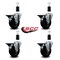 Service Caster 4'' Soft Rubber Swivel 1-3/8'' Expanding Stem Caster Set with Brake, 4PK SCC-EX20S414-SRS-PLB-138-4 - alternate 4
